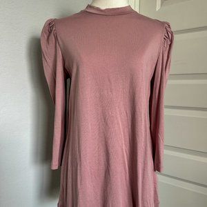 LOGO Lori Goldstein Women's Mock Neck Puff-Sleeve Blouse--NWOT--Sz Small